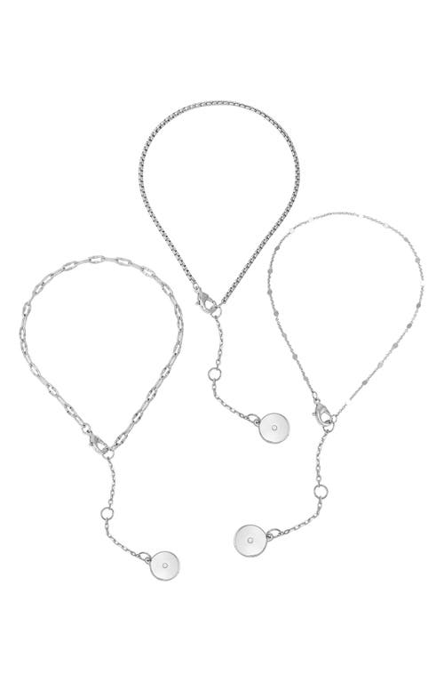 Vince Camuto 3-pack Assorted Anklets In Silver