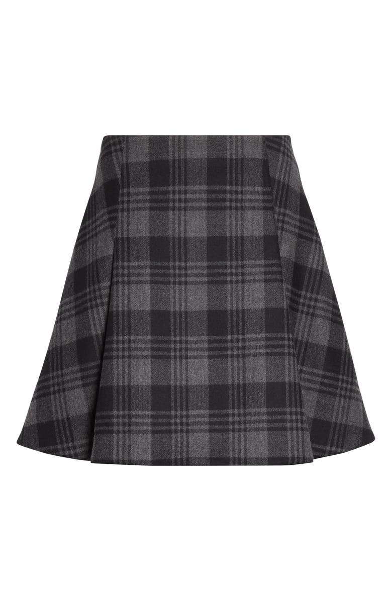 Proenza Schouler Cassia Plaid Virgin Wool A-Line Skirt, Alternate, color, Grey Multi