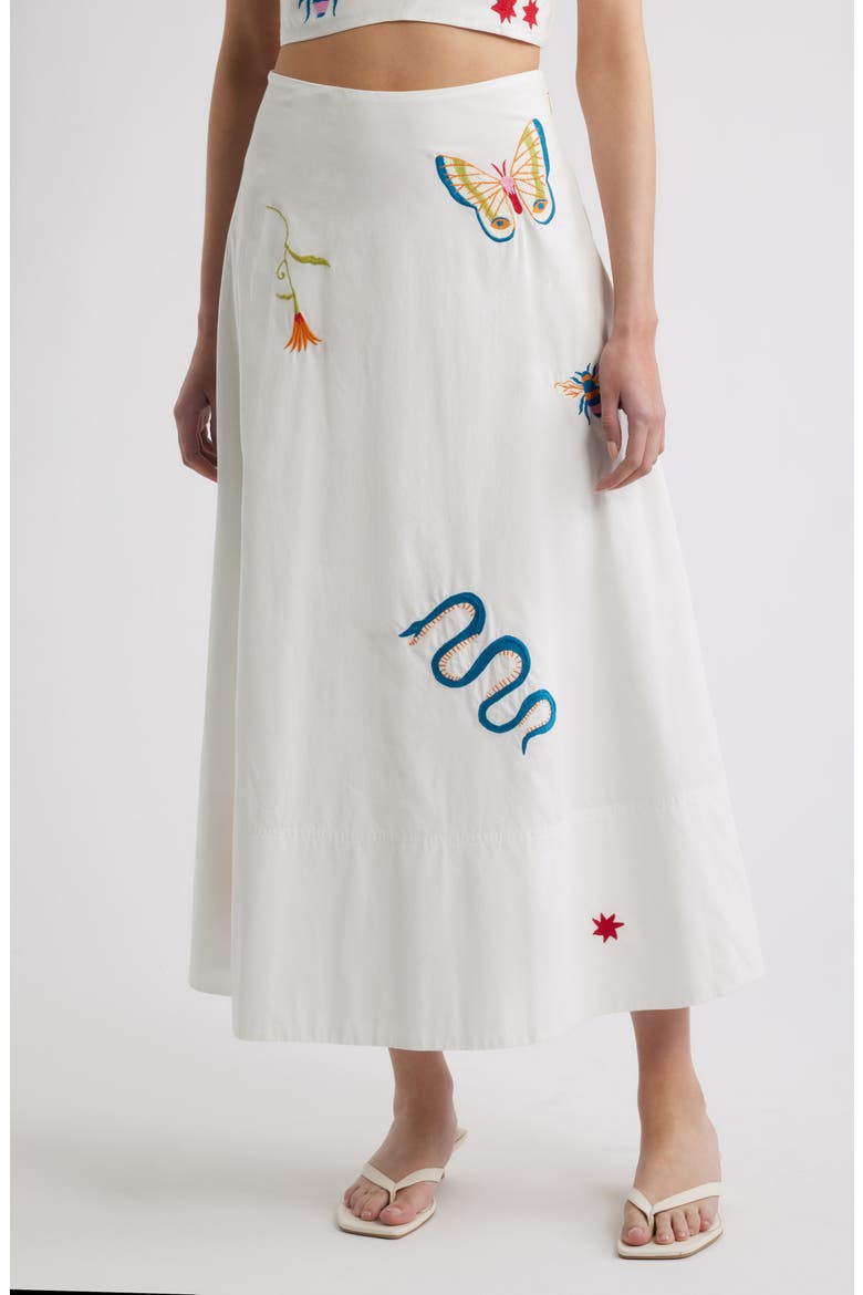 Eden Embroidered Organic Cotton Maxi Skirt, Main, color, MONTECITO EMBROIDERY MOTIF