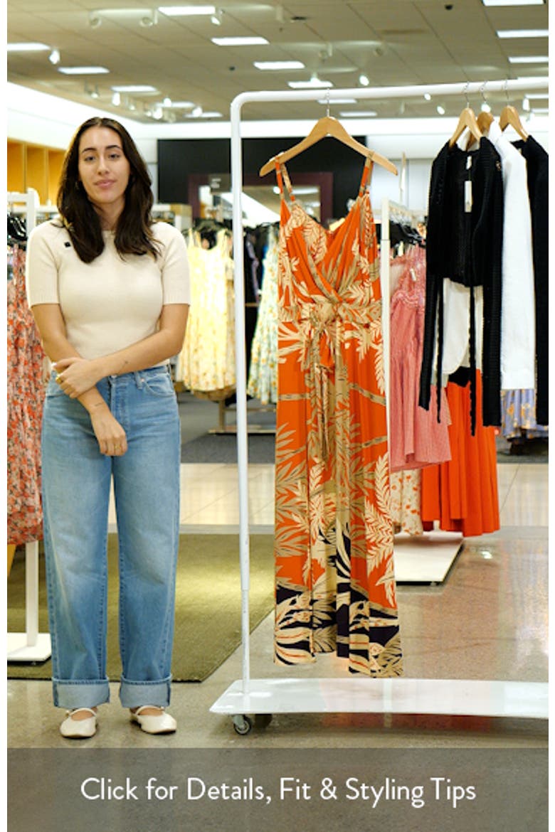 Palm Print Belted Maxi Dress video