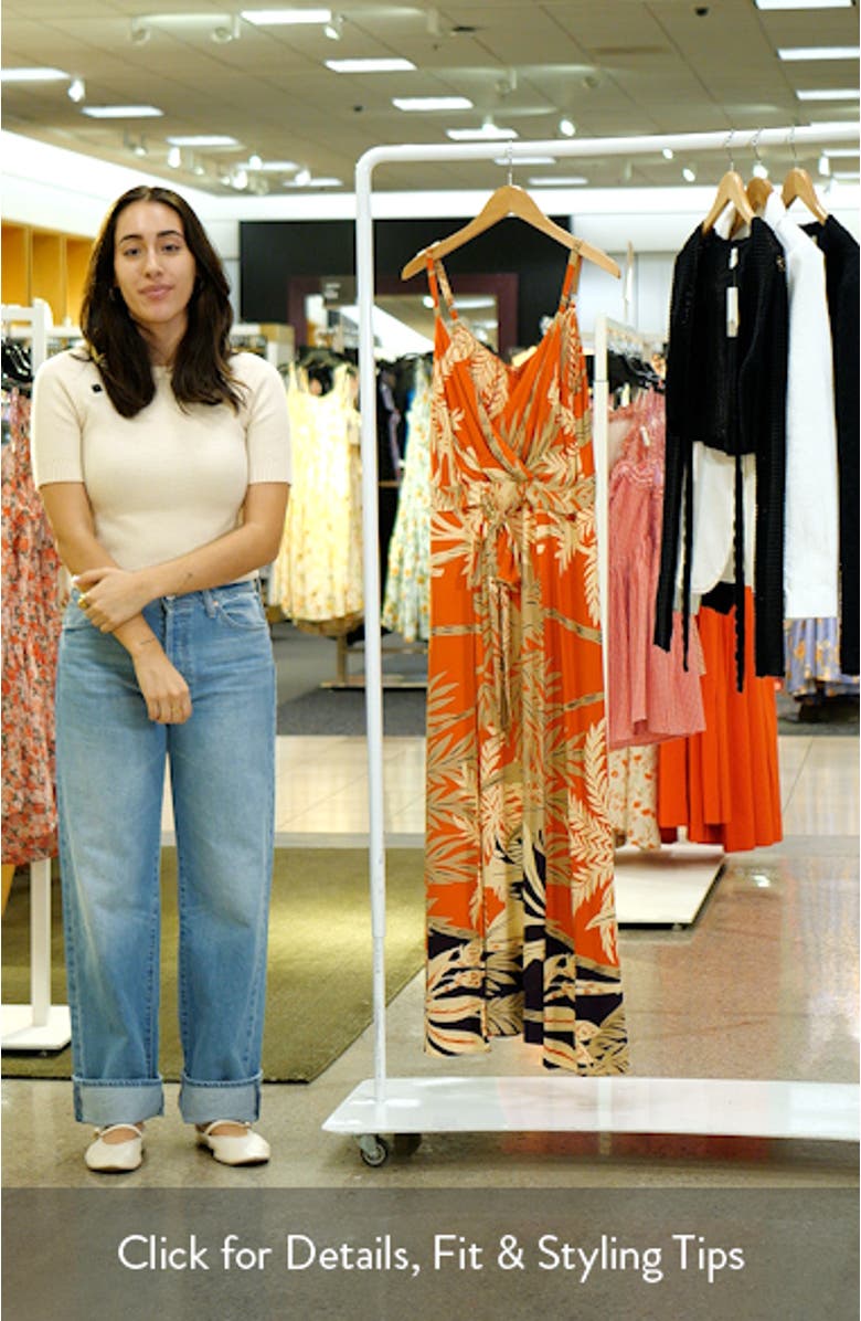 Palm Print Belted Maxi Dress, sales video thumbnail