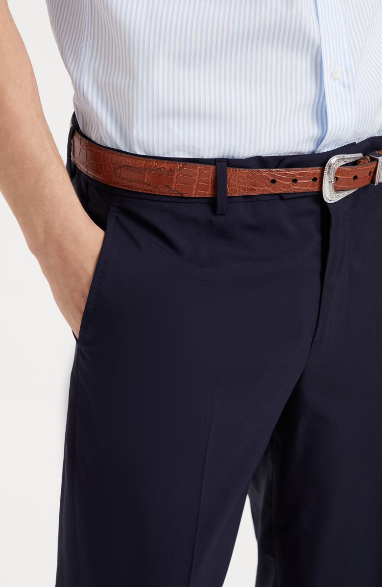 Brunello Cucinelli Formal fit trousers, Alternate, color, Navy Blue