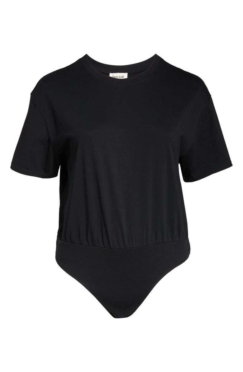 Open Edit Organic Cotton T-Shirt Bodysuit, Alternate, color, 