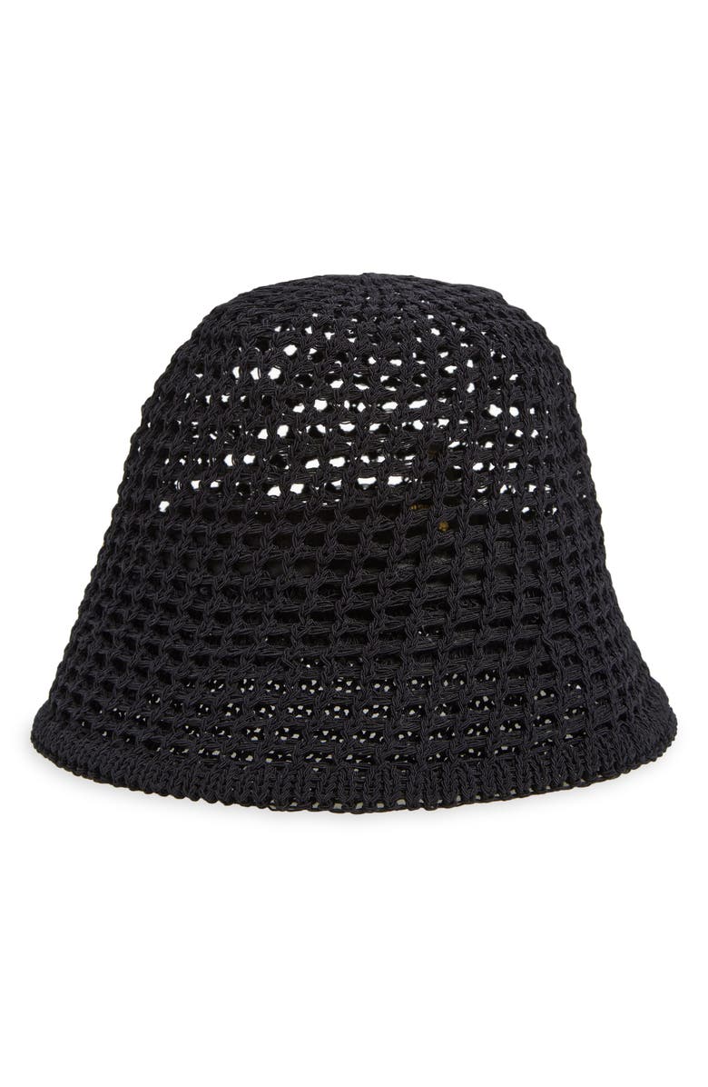 Lele Sadoughi Open Weave Straw Bucket Hat, Main, color, 
