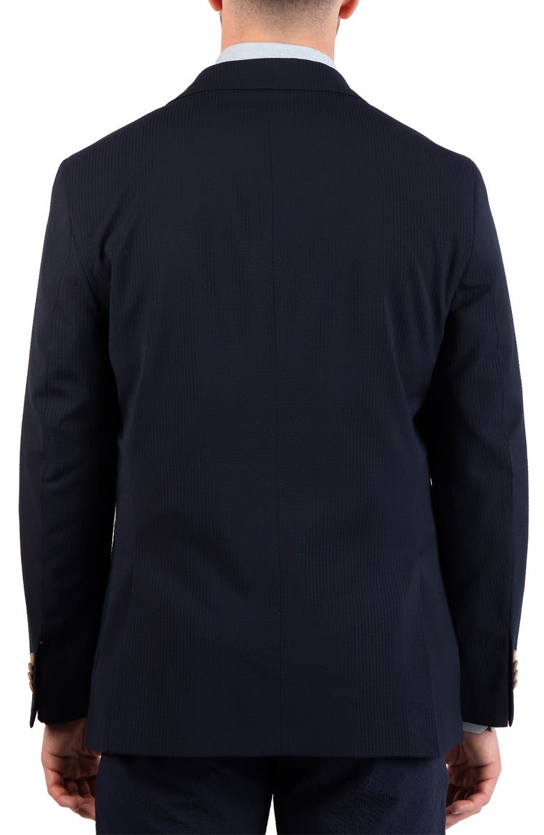 TailorByrd Textured Stripe Seersucker Sport Coat, Alternate, color, Navy