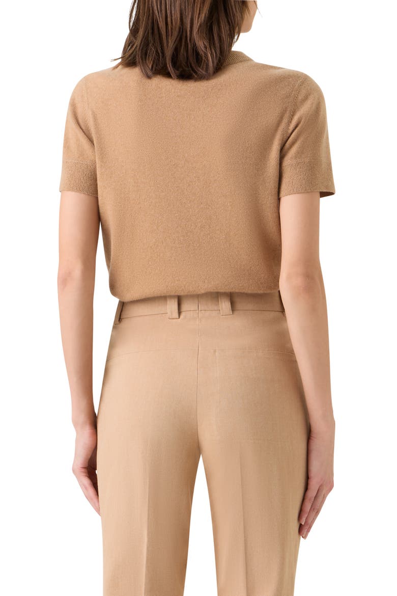Short Sleeve Cashmere Sweater, Alternate, color, CAMEL