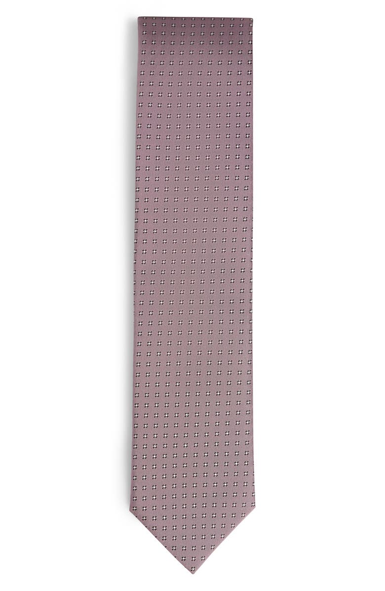 BOSS Neat Silk Blend Tie, Alternate, color, Light Pink