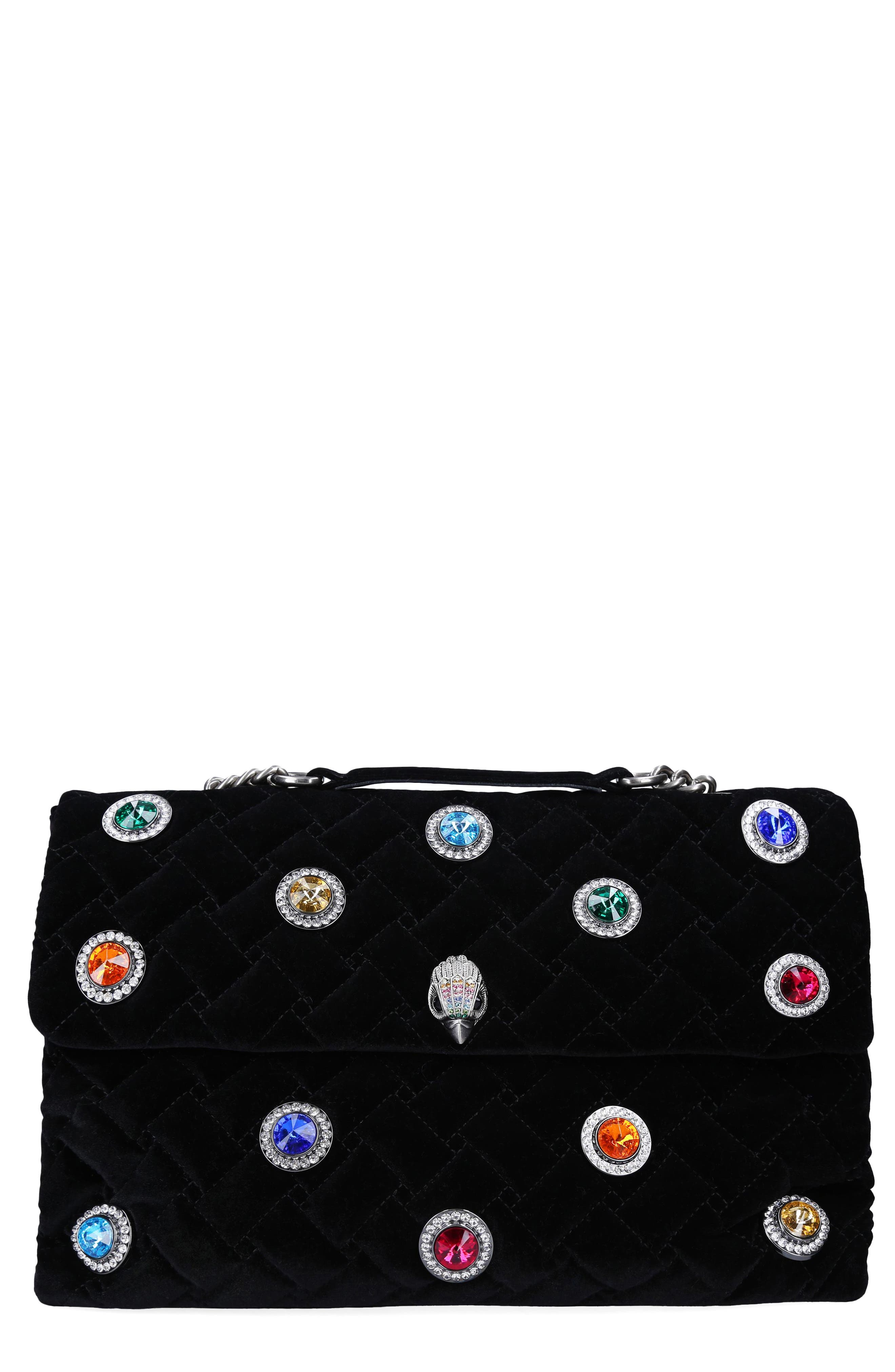 Kurt Geiger London XXL Kensington Velvet Shoulder Bag, Main, color, 