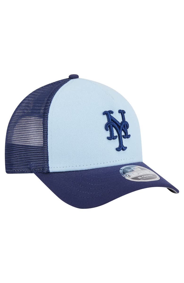 New Era Men's New Era Light Blue/Navy New York Mets 2-Tone Color Pack 9FORTY Adjustable Trucker Hat, Alternate, color, 
