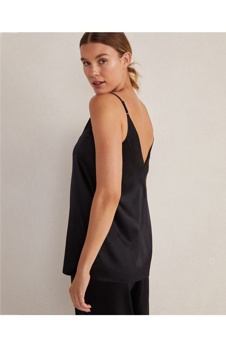 Haven Well Within Washable Silk Double V Sleep Cami, Main, color, Black