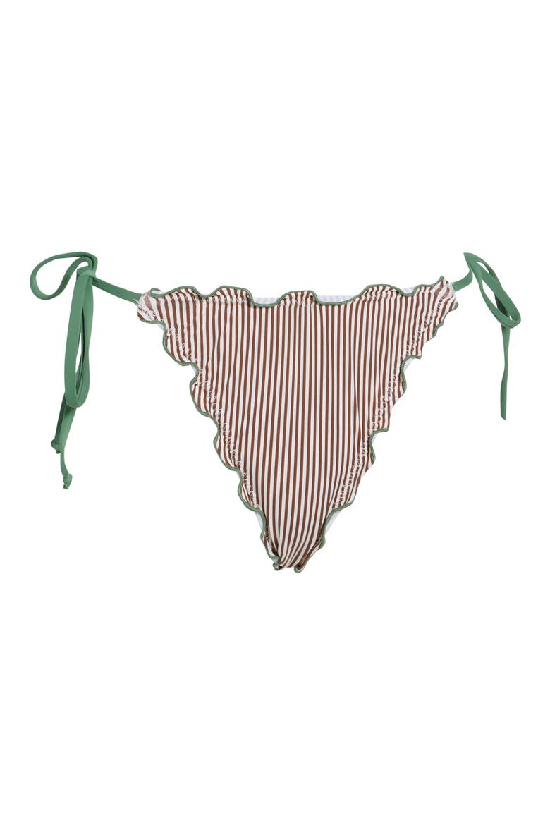 Grazia Bikini Bottoms, Alternate, color, COCOA STRIPE/ ELM GREEN