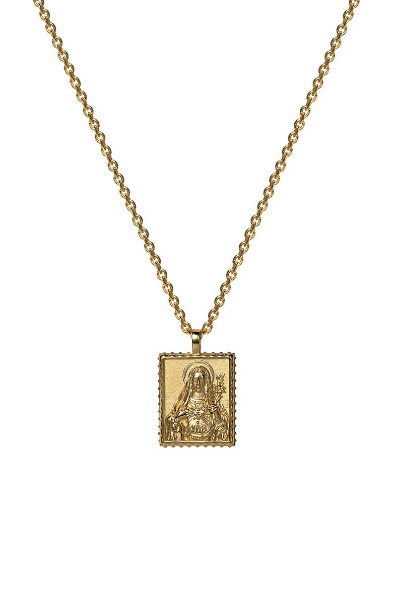 Awe Inspired Mother Mary Pendant Necklace, Main, color,