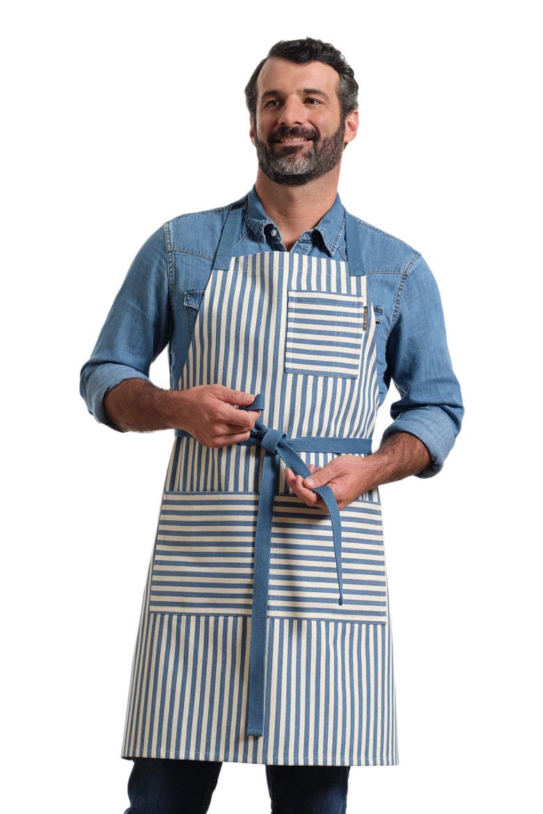 Bib Apron with Pockets - Striped, Main, color, Blue