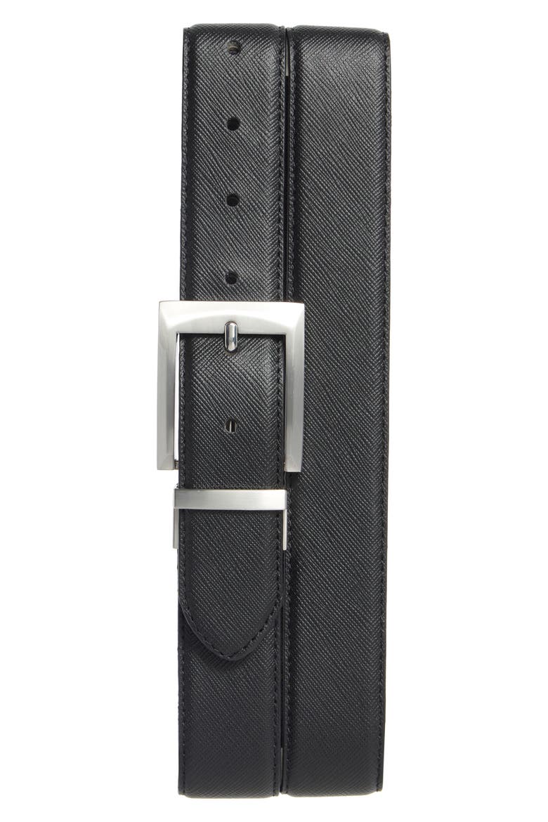 Leather Belt, Main, color, BLACK / BROWN