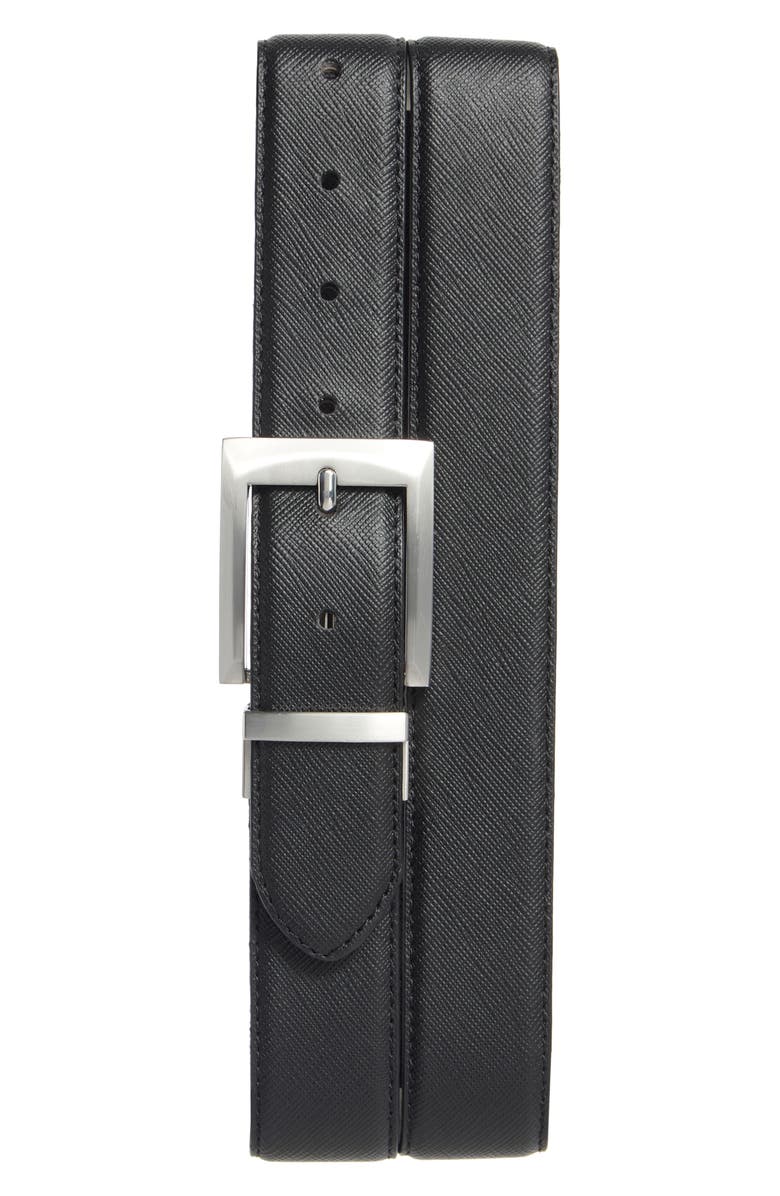 Steve Madden Leather Belt, Main, color, Black / Brown