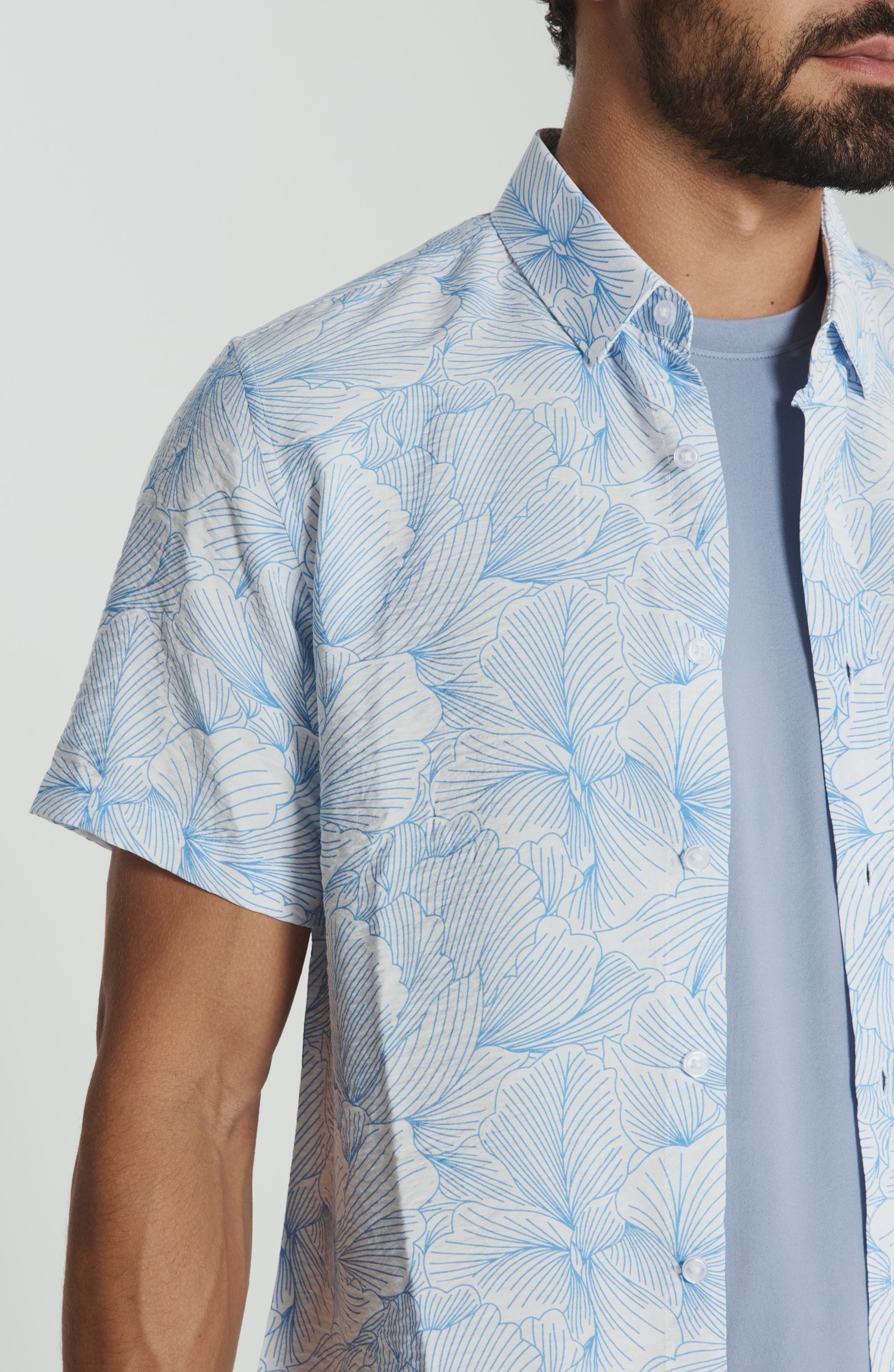 Linden Floral Short Sleeve Button-Up Shirt - image 2