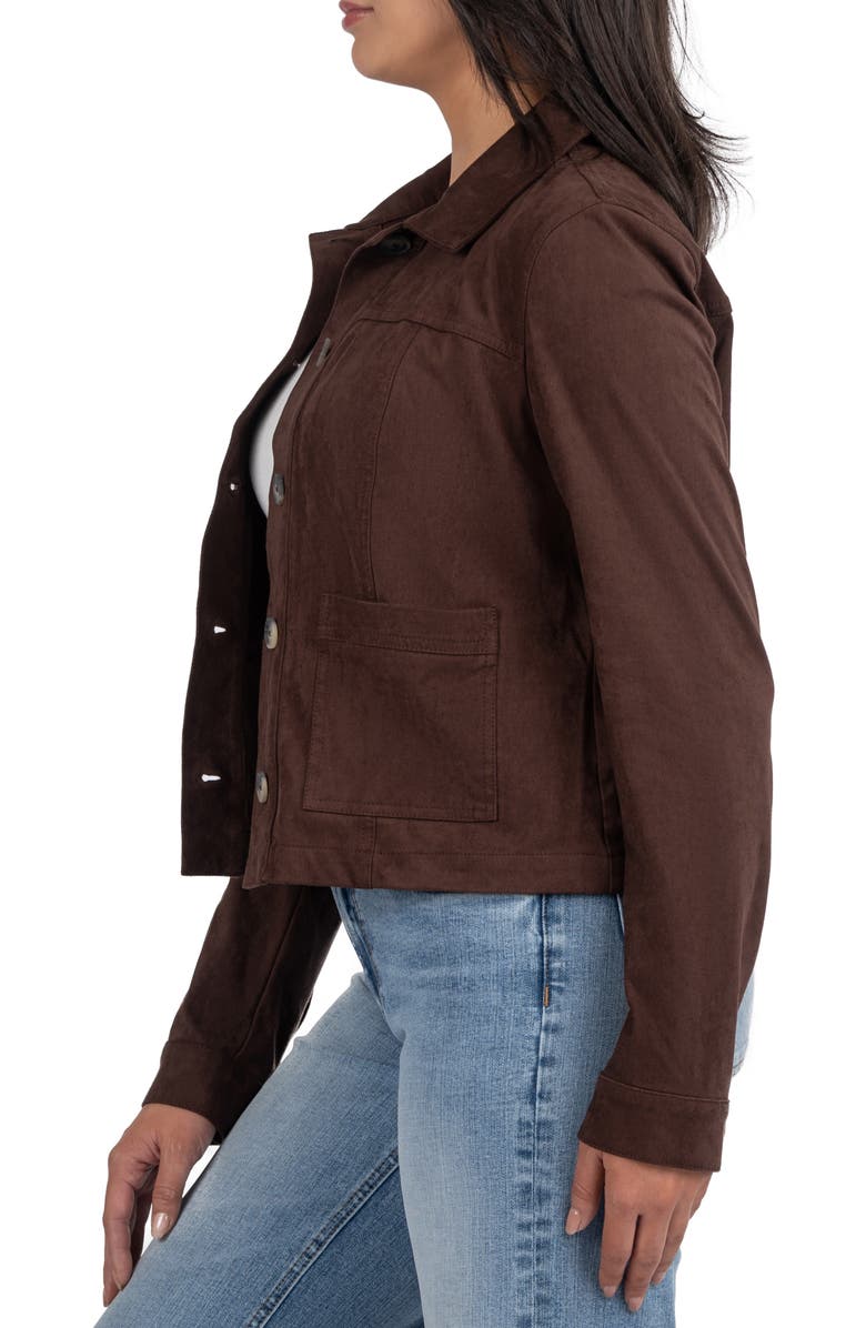KUT from the Kloth Maddie Faux Suede Trucker Jacket, Alternate, color, 