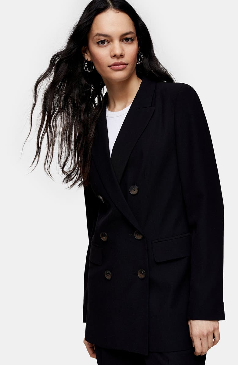 Topshop Double Breasted Blazer, Alternate, color,