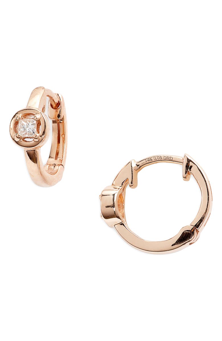 Dana Rebecca Designs Millie Ryan Bezeled Diamond Halo Huggie Earrings, Main, color,