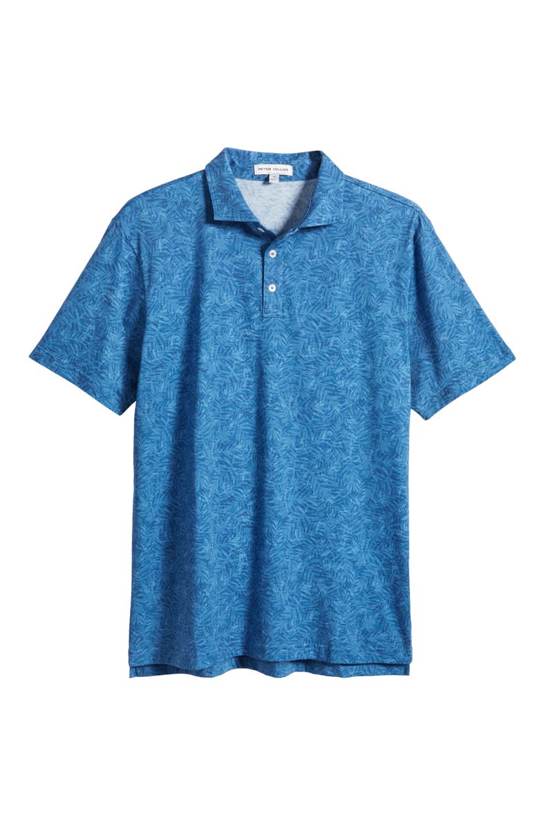 Peter Millar Pilot Mill Palms Print Pima Cotton Polo, Alternate, color, Indigo