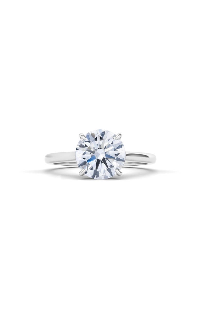 HauteCarat Round Brilliant Cut Lab Grown Diamond Ring, Main, color, 2.00 Ctw 18K White Gold