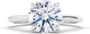 HauteCarat Round Brilliant Cut Lab Grown Diamond Ring