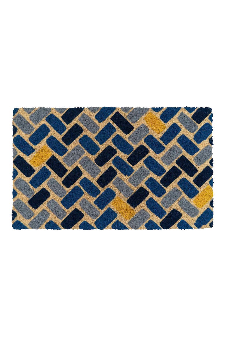 Herringbone Doormat, Main, color, BLUE