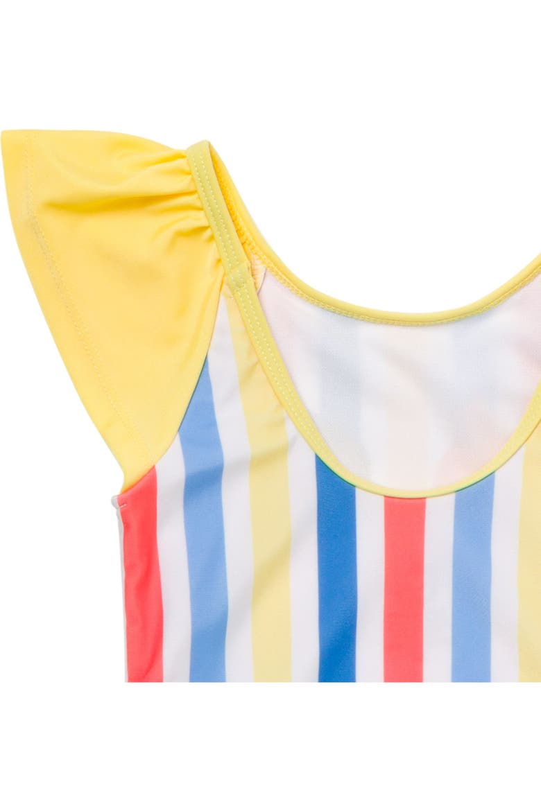 One Piece Bathing Suit, Alternate, color, Yellow Multi Stripe
