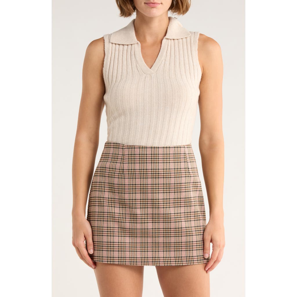 French Connection Check Plaid Patch Pocket Miniskirt In Multi