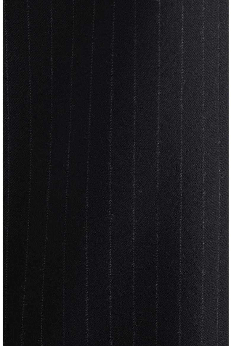 Chalk Stripe Mixed Media Trousers (Nordstrom Exclusive), Alternate, color, BLACK