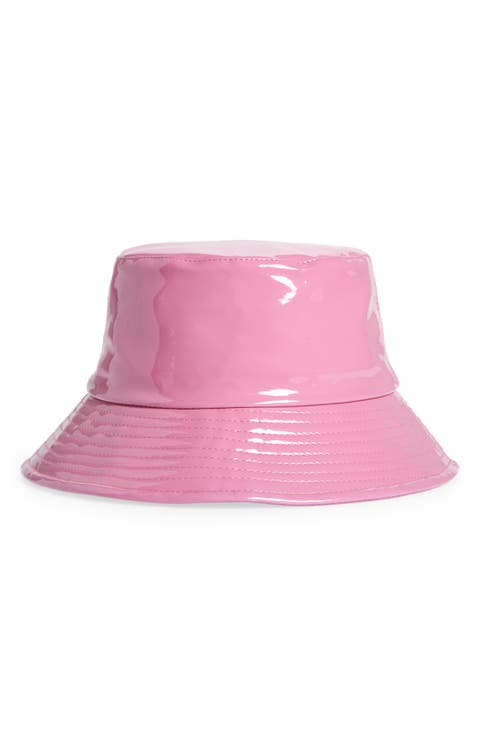 Shine Faux Patent Leather Bucket Hat