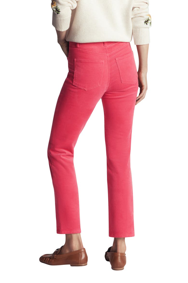 High Waist Corduroy Slim Straight Leg Jeans, Alternate, color, CHERRY BLUSH