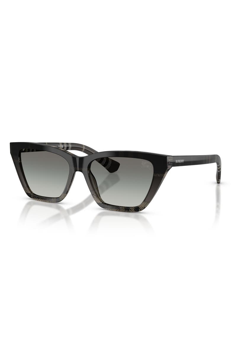 Burberry 54mm Cat Eye Sunglasses, Alternate, color, Check Gradient Grey