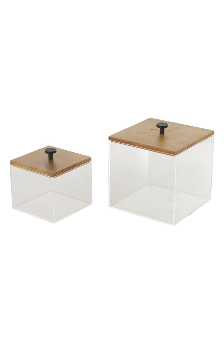 UMA Contemporary Set of 2Decorative Acrylic Boxes, Main, color, Clear