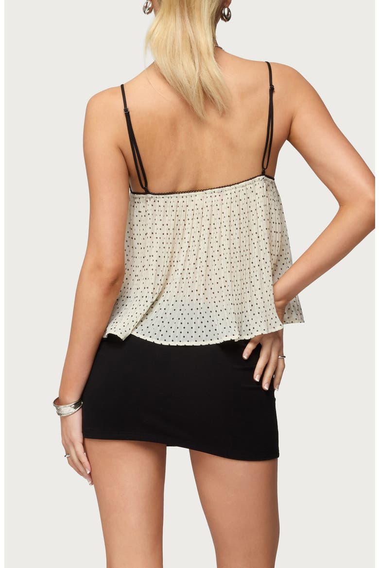 Rhian Lace Trim Pleated Babydoll Top, Alternate, color, CREAM-AND-BLACK