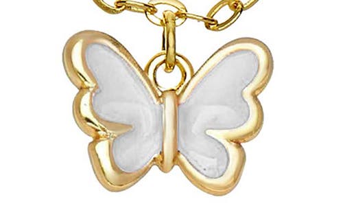 Lily Nily Kids' Enamel & Cubic Zirconia Charm Necklace In White