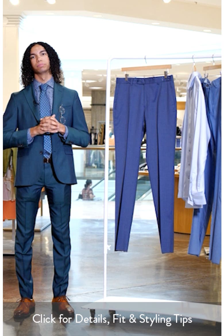 Harker Flat Front Stretch Wool Twill Dress Pants video