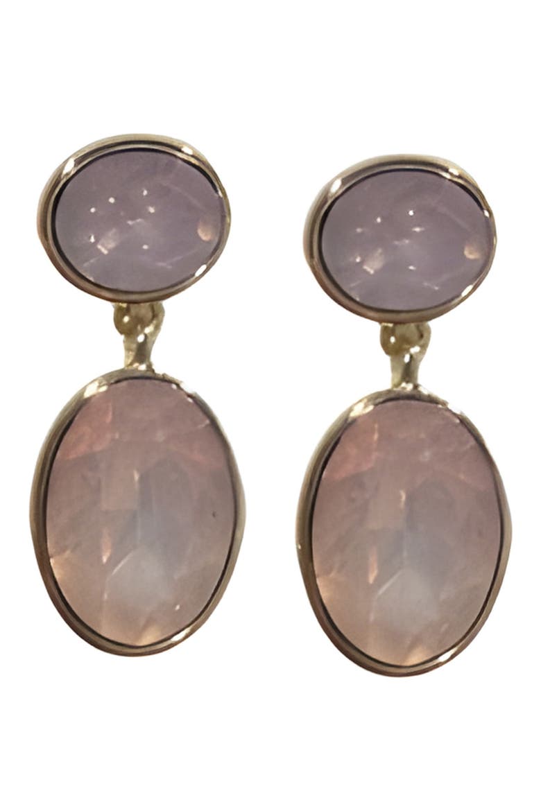 Crystal Double Drop Earrings, Main, color, ROSY PINK
