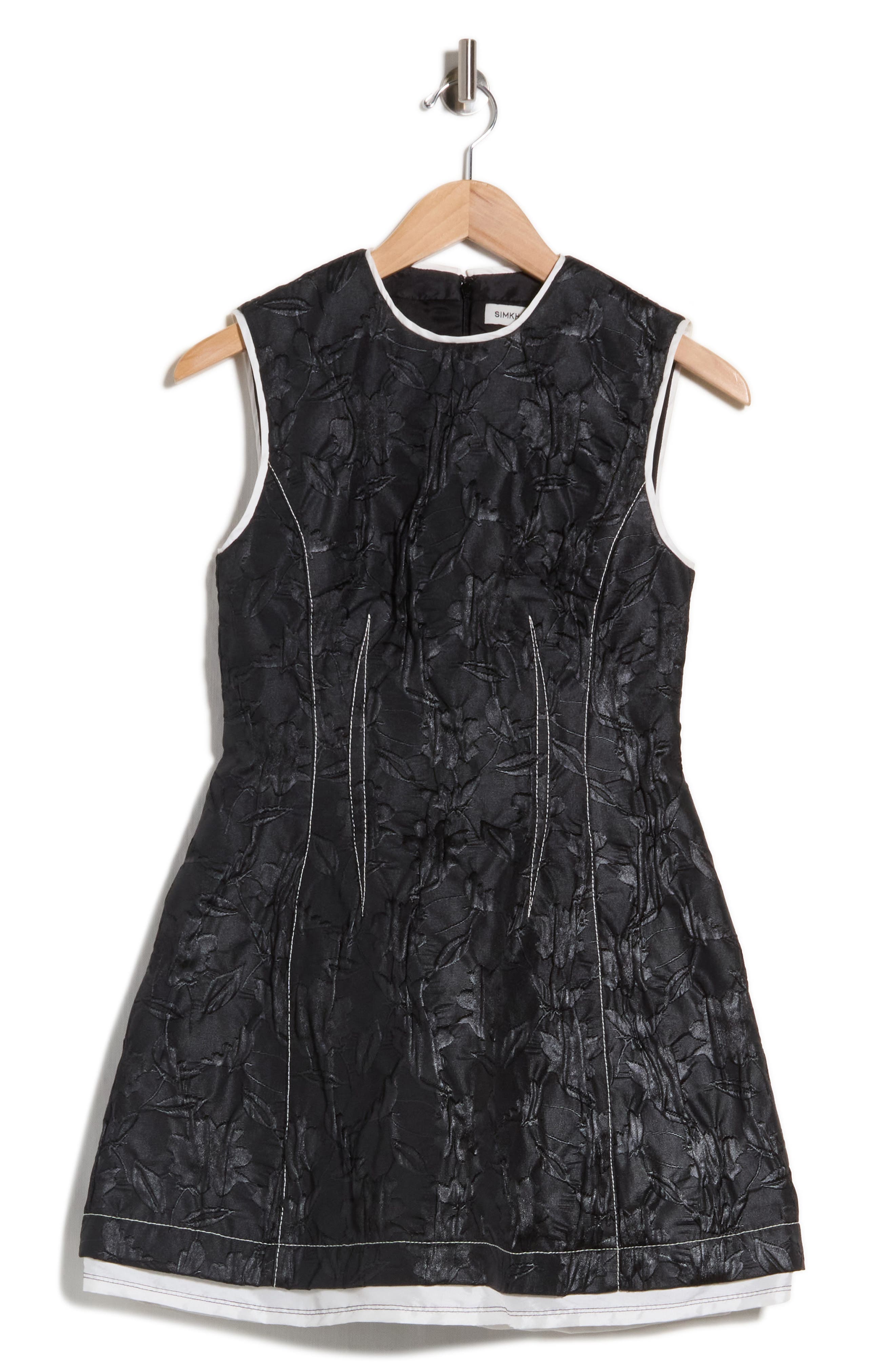 Audrina Sleeveless Jacquard Minidress