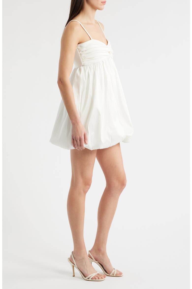 Serefina Mixed Media Bubble Minidress, Alternate, color, WHITE