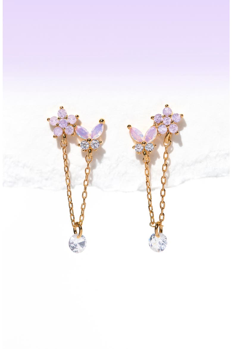 Butterfly Whispers Drop Earrings, Alternate, color, GOLD