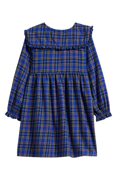 Next Kids' Check Collared Cotton Dress In Blue