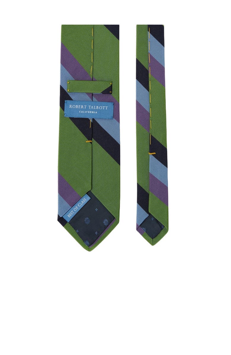 Robert Talbott Robert Bold Silk Cotton Stripe Best of Class Necktie, Alternate, color, Green Multi