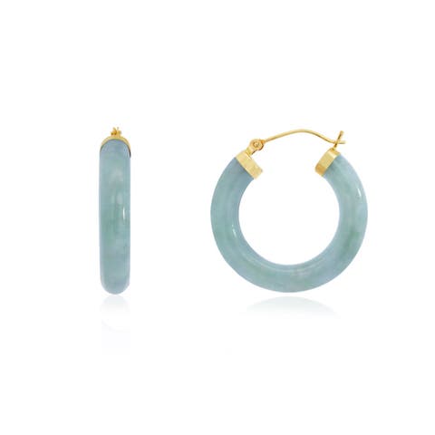 Jade Hoop Earrings
