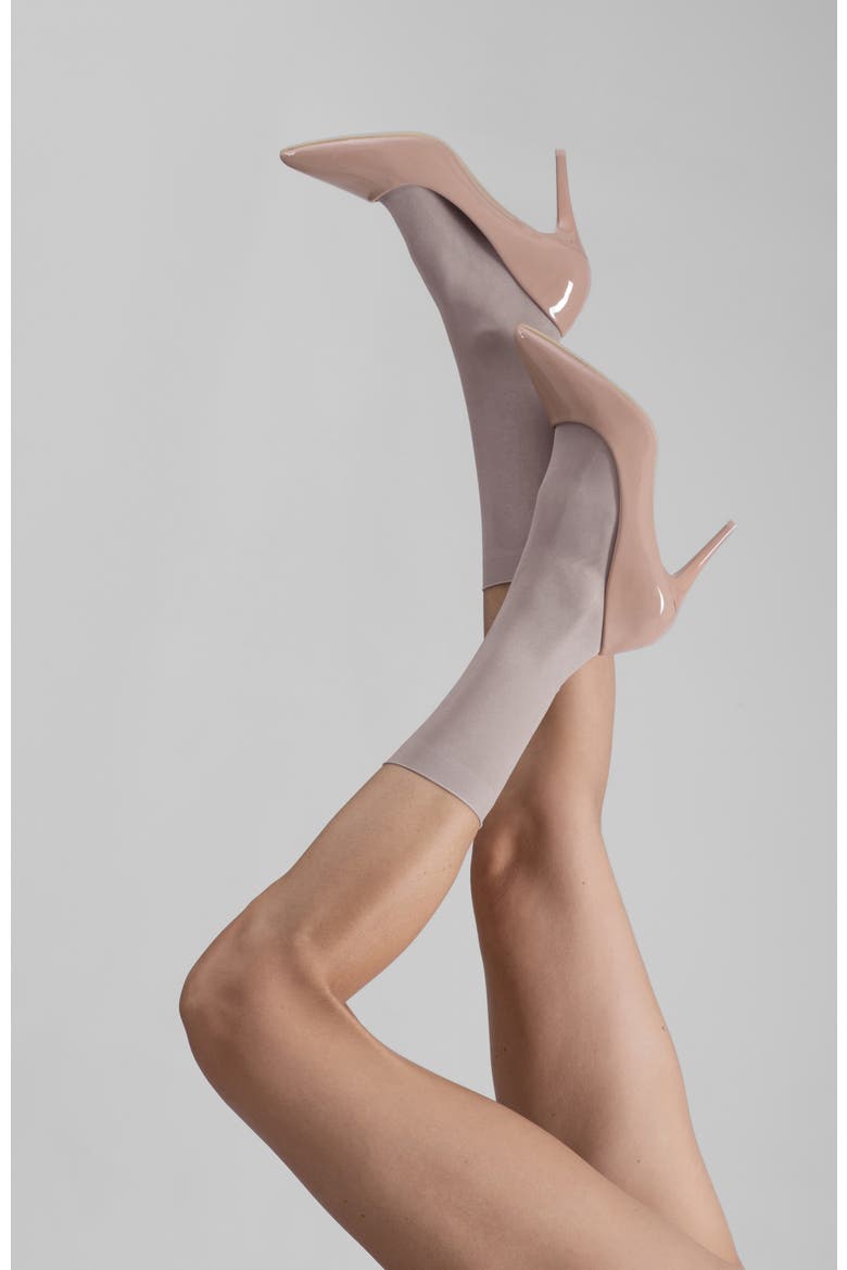 Colored Fashion Ankle High Nylons Sheer Socks Women 2 Pair Pack, Main, color, GREY
