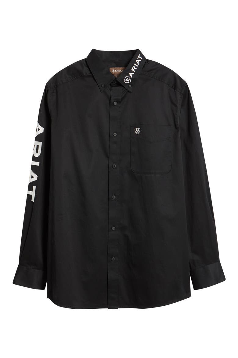 Team Logo Twill Shirt, Alternate, color, BLACK/ WHITE