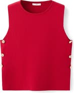 MANGO Side Button Sleeveless Top