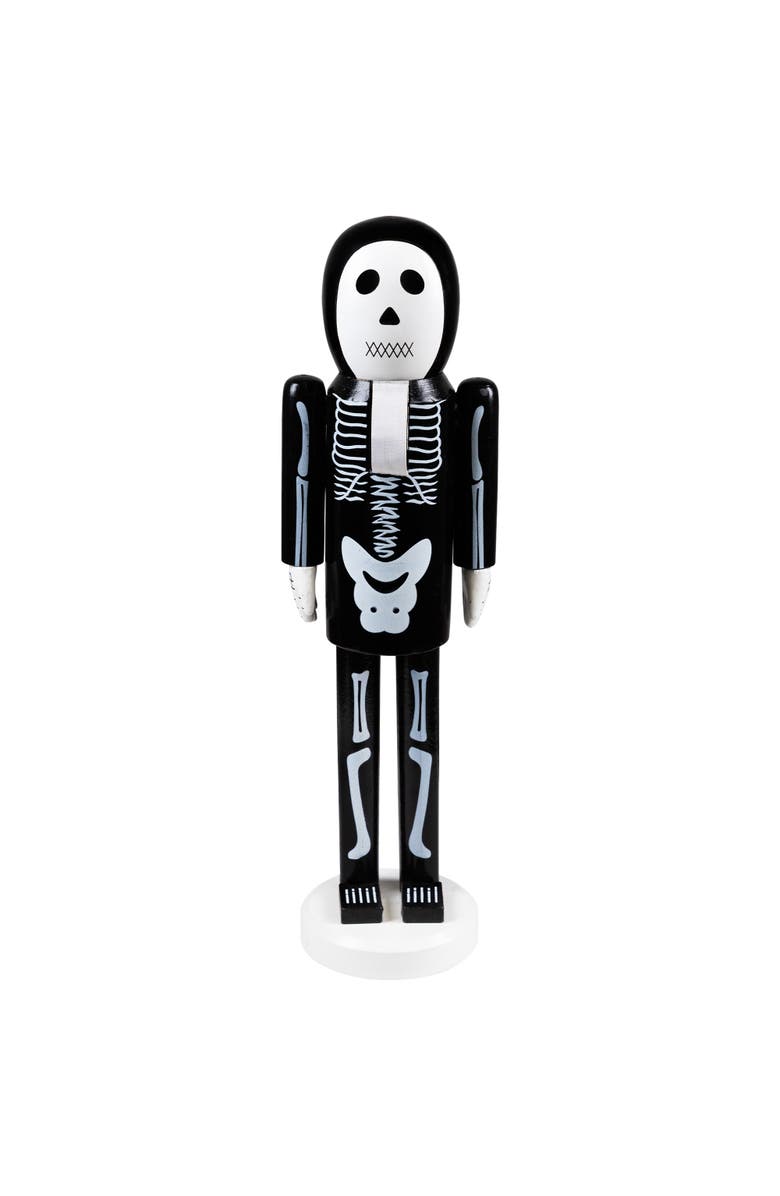 Northlight Skeleton Wooden Halloween Nutcracker - 14" - Black and White, Main, color, Black