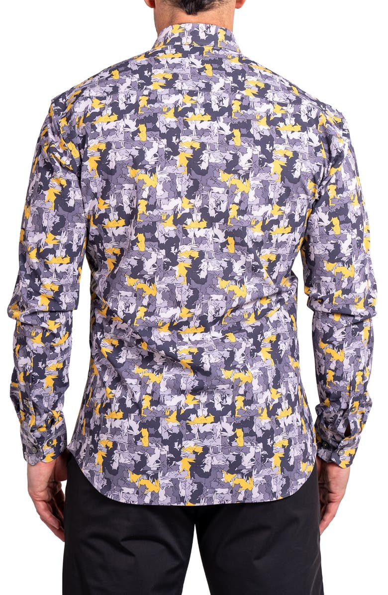 Maceoo Fibonacci Ascension Contemporary Fit Button-Up Shirt, Alternate, color, Grey