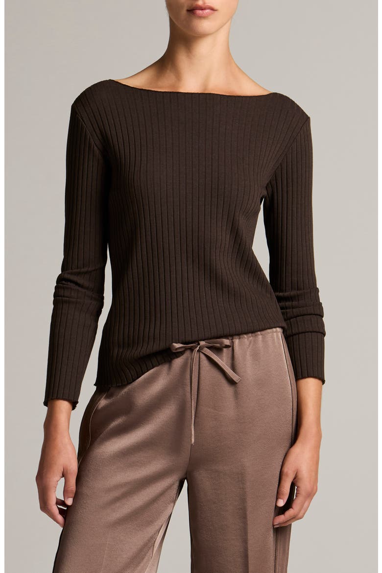 Boat Neck Rib Top, Main, color, IRON